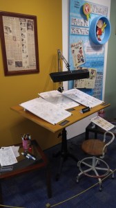 Imagem mostrando exposição de quadrinhos antigos da Turma da Mônica