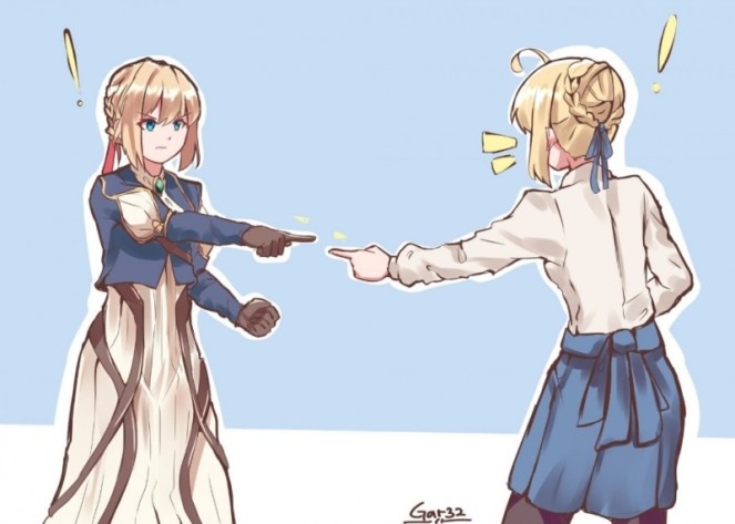Violet Evergarden x Saber (Reprodução/Internet)