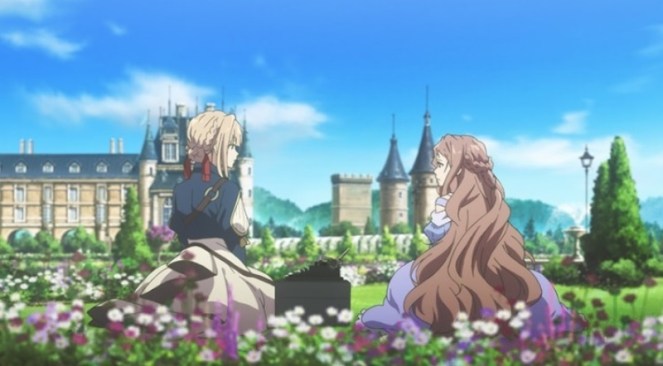 Violet Evergarden e a princesa Charlotte (Reprodução/Site Oficial)