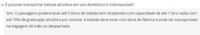 Regras da ANAC para transporte de bebidas na mala (Reprodução)