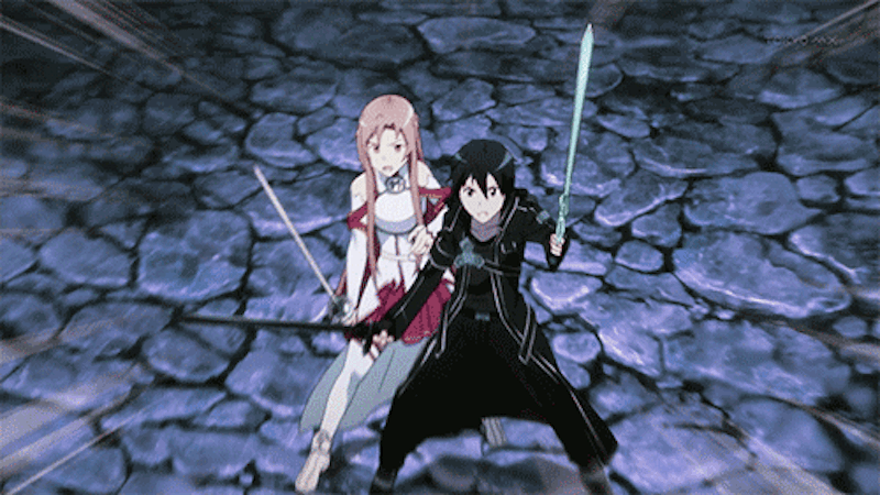 Sword Art Online: Kirito e Asuna em ação no SAO