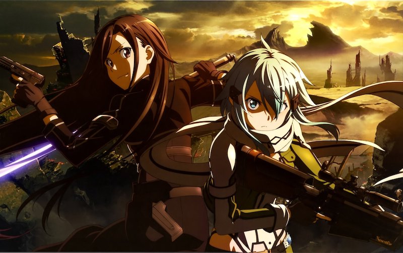 Sword Art Online II Sinon e Kirito em Gun Gale Online