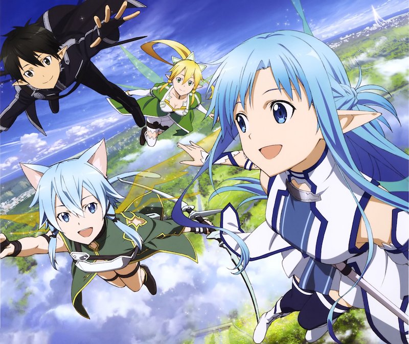 Sword Art Online II Alfheim Online Kirito, Asuna, Leafa e Sinon