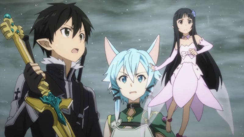 Sword Art Online II Kirito, Sinon e Yui em Alfheim Online
