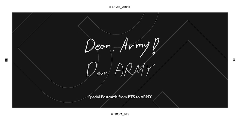 Teaser do álbum do BTS BE com mensagem para o fandom Army