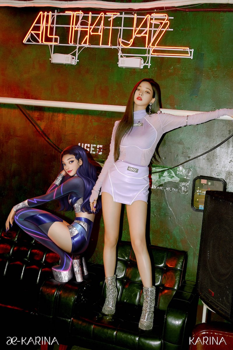 Debut do girl group aespa no K-Pop com Karina e seu avatar