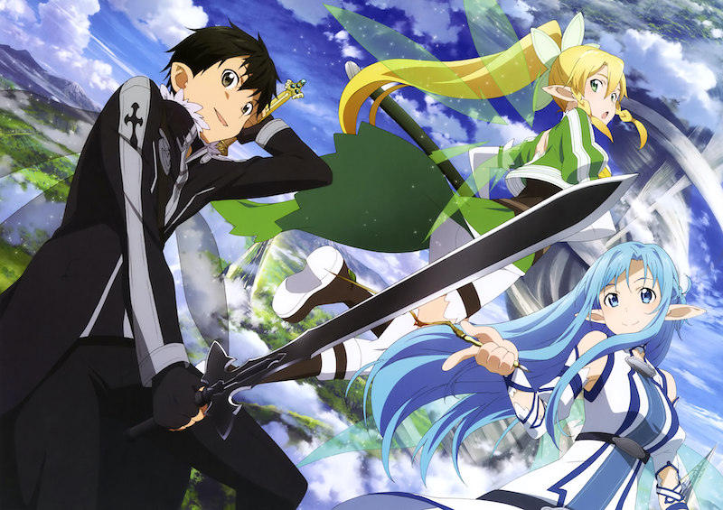 Sword Art Online ALO Kirito, Asuna e Leafa