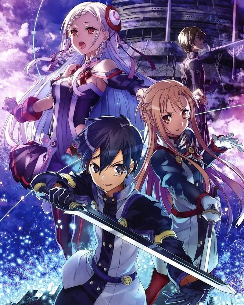Sword Art Online Ordinal Scale Kirito, Asuna, Yuna e Eiji