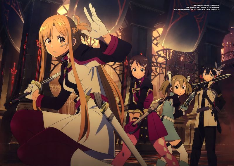 Sword Art Online Ordinal Scale Asuna, Lisbeth, Silica e Kirito