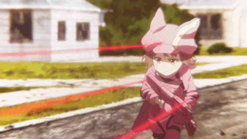 LLENN em ação no game Sword Art Online Alternative Gun Gale Online