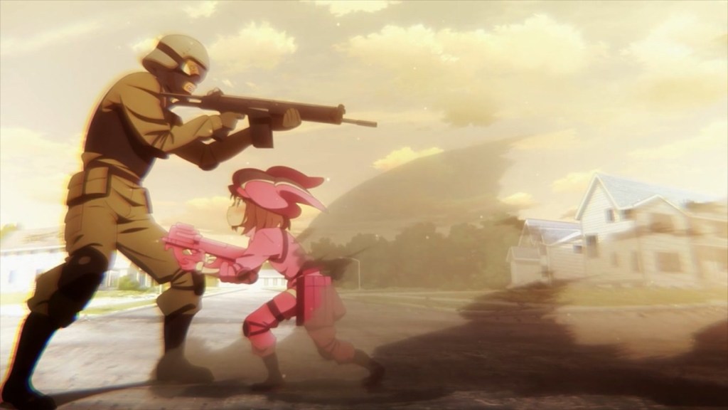 LLENN em ação no game Sword Art Online Alternative Gun Gale Online 