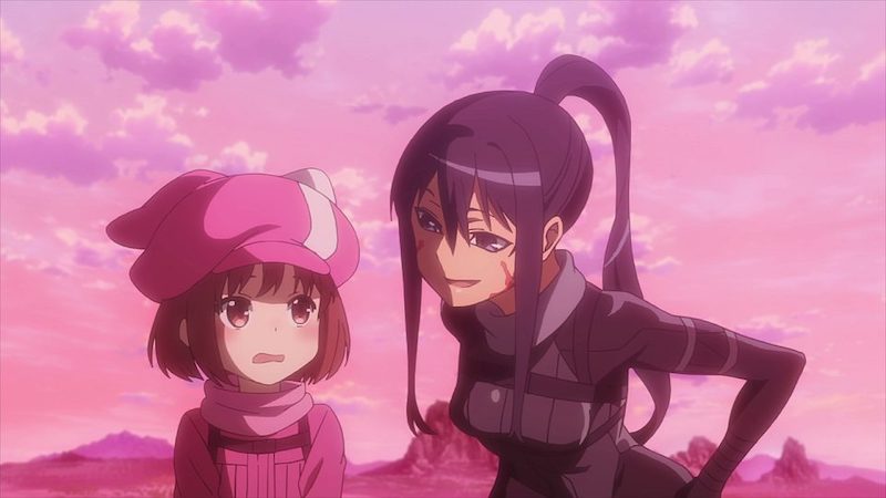 LLENN e Pitohui em Sword Art Online Alternative Gun Gale Online