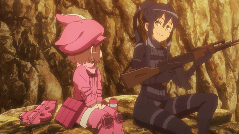 LLENN e Pitohui em Sword Art Online Alternative Gun Gale Online