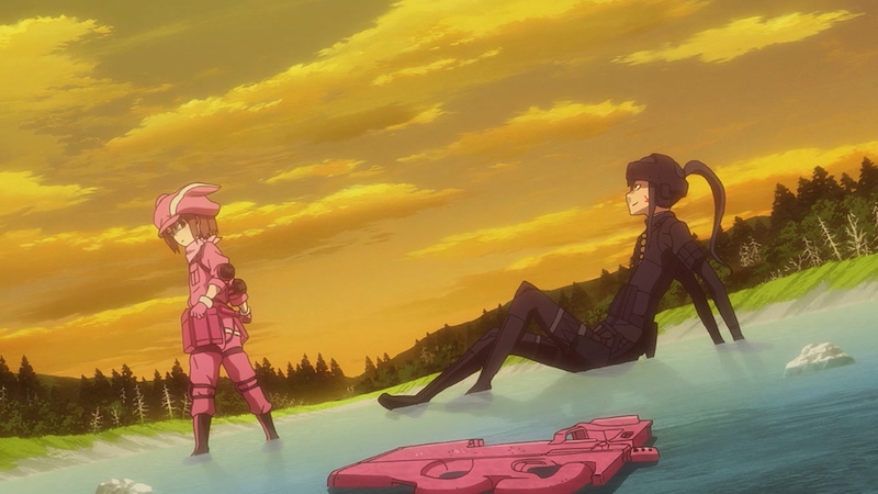 LLENN e Pitohui no game Sword Art Online Alternative Gun Gale Online