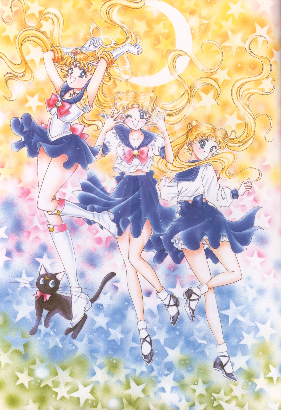 Usagi e Sailor Moon em ilustração do mangá Sailor Moon