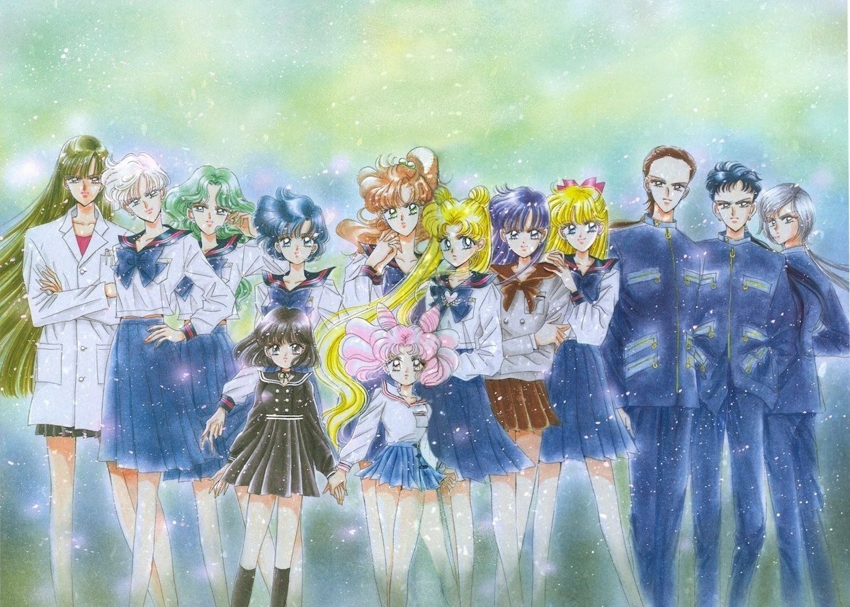 Sailors reunidas em ilustração do mangá Sailor Moon
