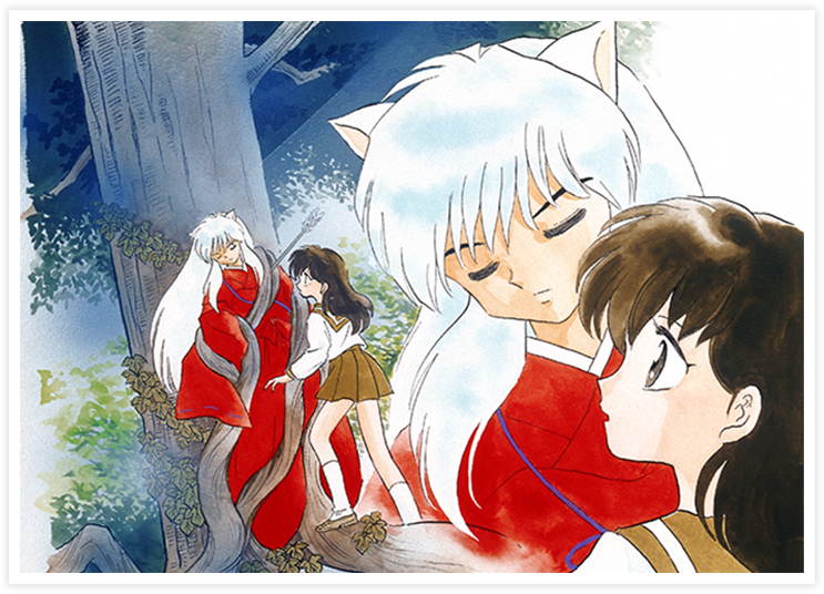 InuYasha e Kagome em ilustração do mangá