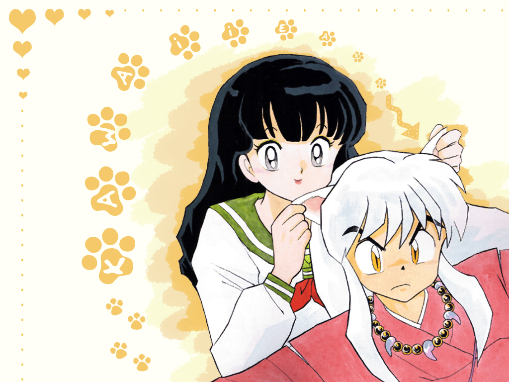 InuYasha e Kagome em ilustração do mangá