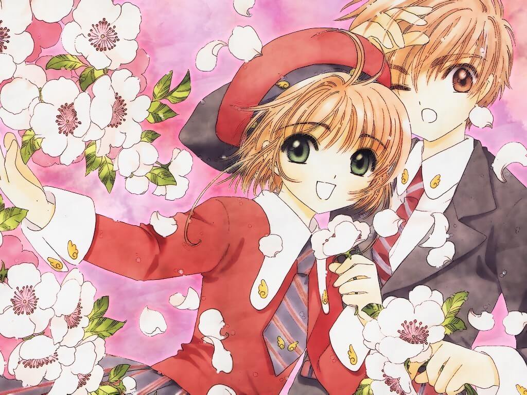 Sakura e Syaoran em ilustração do mangá Cardcaptor Sakura