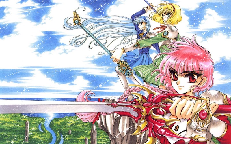 Fuu, Umi e Hikaru em Guerreiras Mágicas de Rayearth