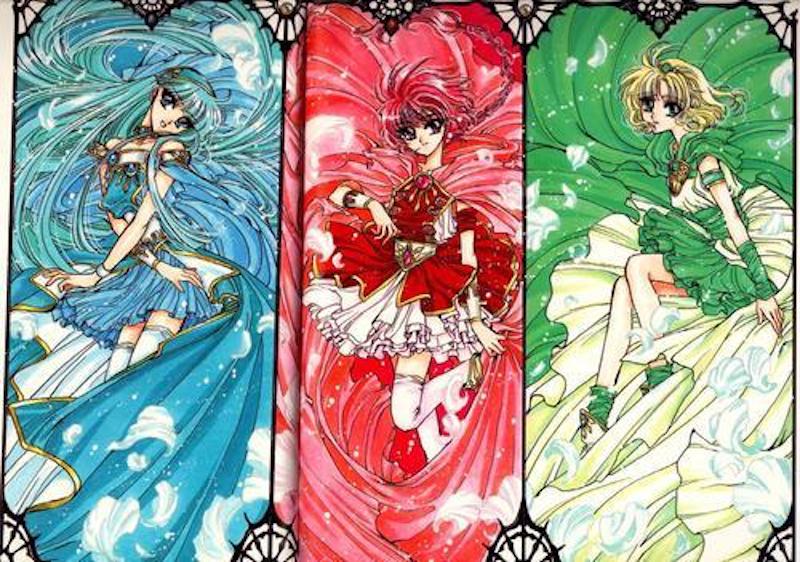 Fuu, Umi e Hikaru em Guerreiras Mágicas de Rayearth