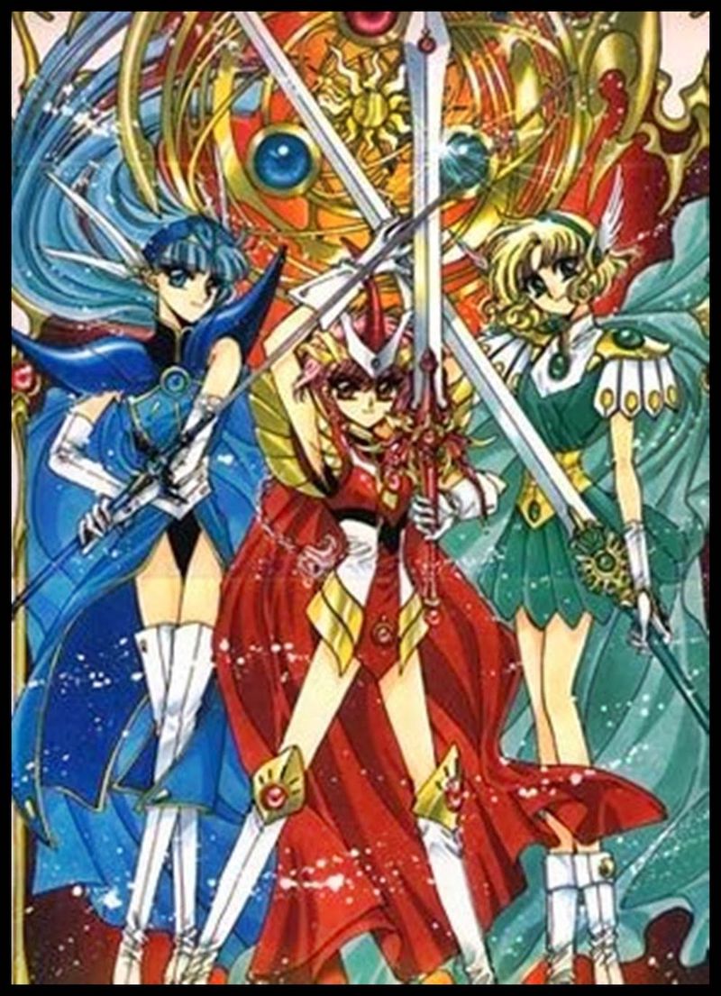 Fuu, Umi e Hikaru em Guerreiras Mágicas de Rayearth