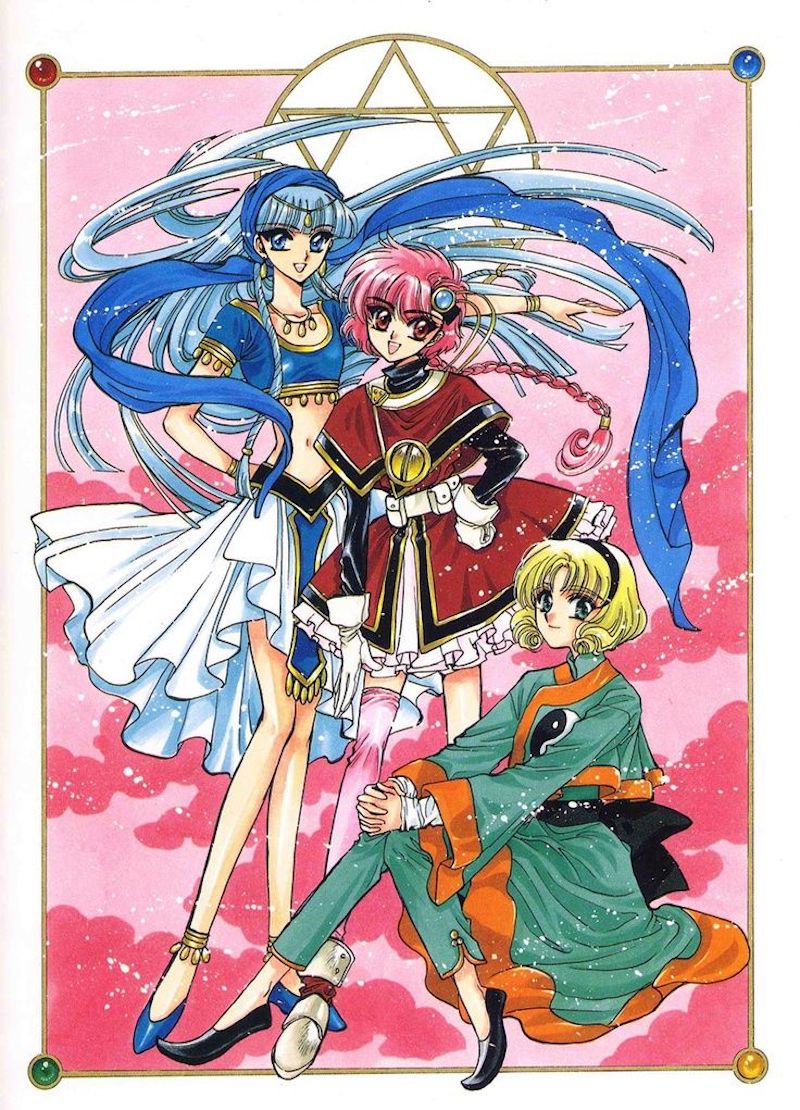 Fuu, Umi e Hikaru em Guerreiras Mágicas de Rayearth