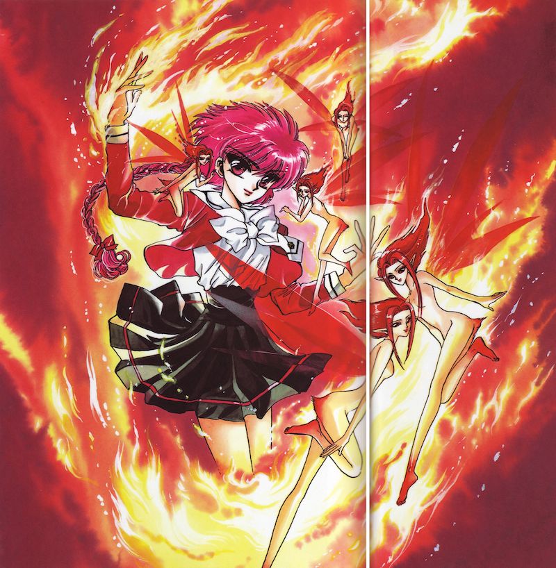 Fuu, Umi e Hikaru em Guerreiras Mágicas de Rayearth