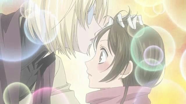 Mikage beija a testa de Nanami em Kamisama Hajimemashita