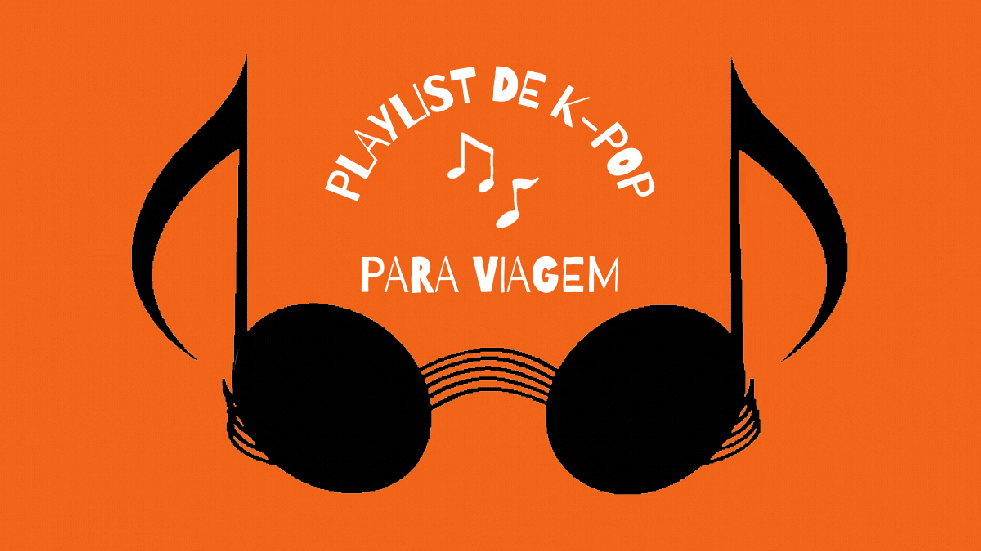 Ilustração para playlist de K-pop para viagem