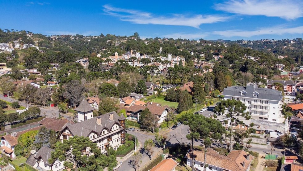 Vista aérea da Vila Capivari em Campos do Jordão