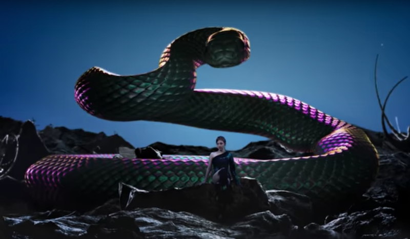 Girl group aespa, Karina, Giselle, Winter e Ningning, em cena do MV de "Savage" no k-pop