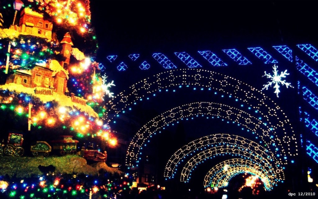 Luzes à noite do Natal Luz Gramado