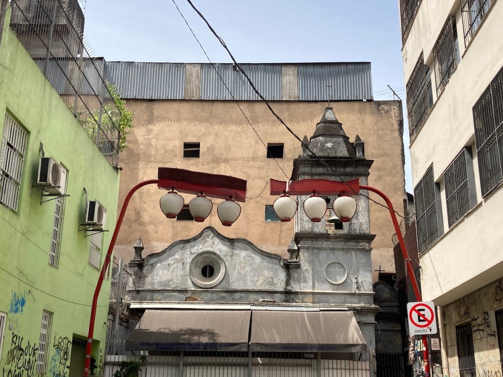 Rua sem saída onde fica a Capela dos Aflitos no bairro Liberdade em São Paulo