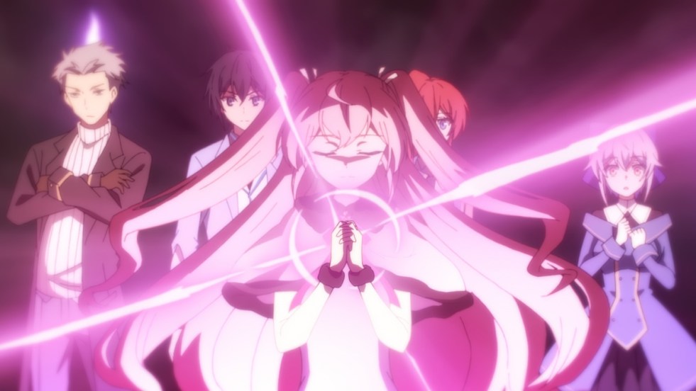 Cena da segunda temporada do anime KimiSen com Sisbell e os soldados do Império do time de Iska