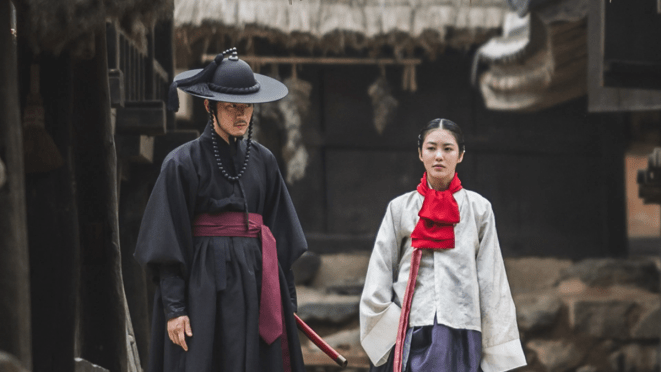 Cena do K-Drama The Murky Stream com Park Seo-Ham (Jung Chun) e Shin Ye-Eun (Choi Eun) 