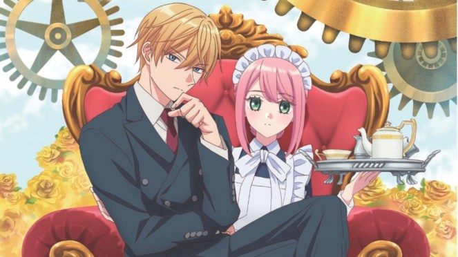 Review do anime Kikaijikake no Marie: personagens Arthur sendo servido por sua maid (quase) robô Marie