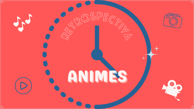 IIustração com elementos em animação para representar a retrospectiva dos melhores animes de 2025