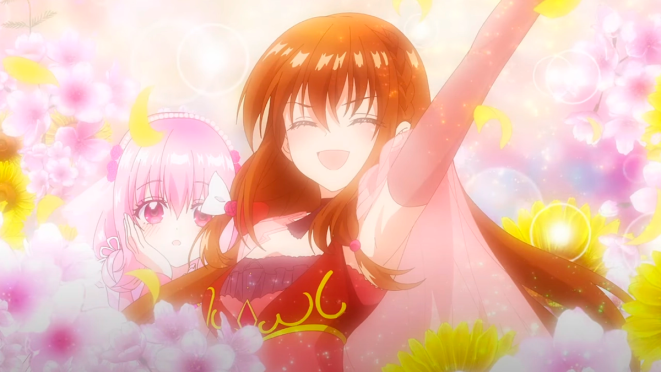 Review do anime Tensei Akujo no Kuro Rekishi: personagens Iana Magnolia sorrindo ao lado de Konoha