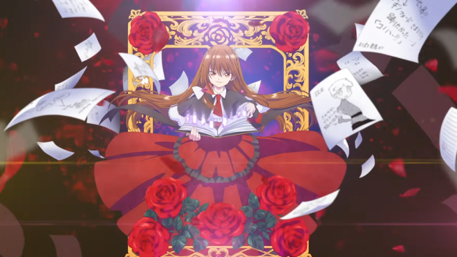 Review do anime Tensei Akujo no Kuro Rekishi: personagens Iana Magnolia com o livro "Dark History"