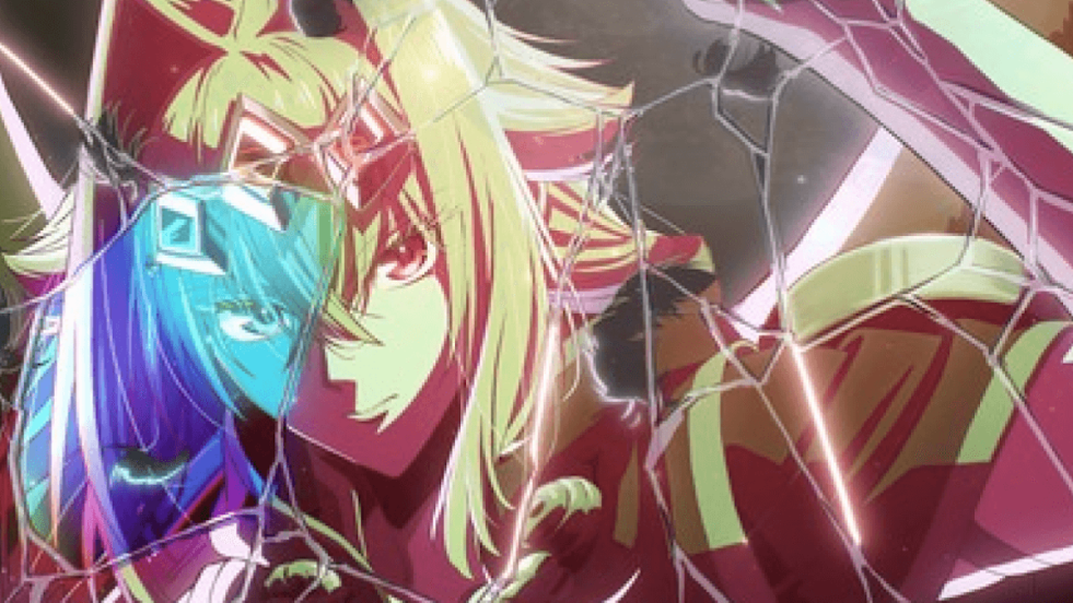 Imagem do anime Yasei no Last Boss ga Arawareta! com Lufas Maphaahl por trás de fragmentos de um vidro quebrado