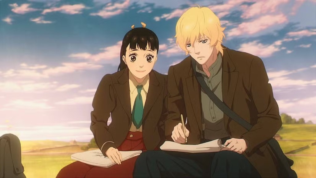 Review do anime Prism Rondo (Love Through a Prism): personagens Lili Ichijouin e Kit Church desenhando a céu aberto