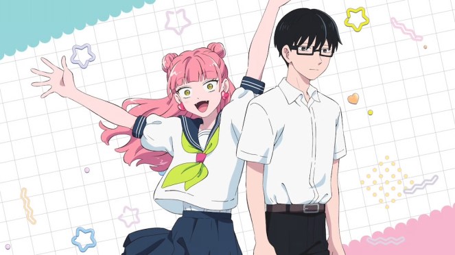 Review do anime Seihantaina Kimi to Boku com os personagens Suzuki e Tani em uma das cenas de abertura